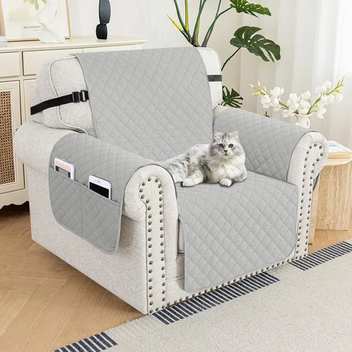 Miniatura 20 de XINEAGE Funda para Loveseat Reclinable Resistente al Agua, Fundas para Loveseat Reclinable de 2 Asientos con Bolsillos, Funda Protectora para Café