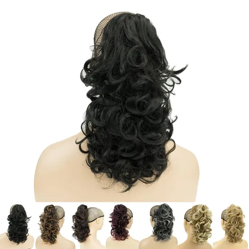 Miniatura 16 de IMISSU Extensiones de cabello rizado desordenado, cola de caballo con clip de cola de caballo (rubio playa)