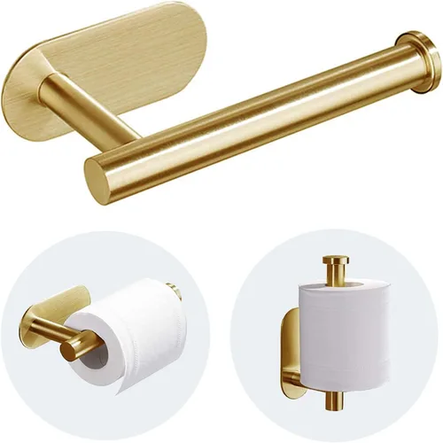 JOPOFI Portapapel Higiénico - Portapapel Higiénico Autoadhesivo de Montaje en Pared para Baño, Acero Inoxidable SUS 304 Tira Adhesiva Portarrollo de