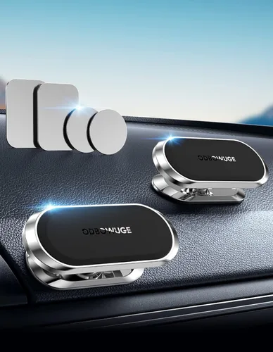 Miniatura 2 de Paquete de 2 soportes magnéticos para teléfono para automóvil, imán de mejora, rotación de 360 grados y fácil instalación, compatible con todos