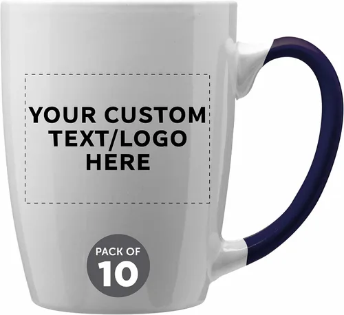 Miniatura 13 de DISCOUNT PROMOS Tazas de café personalizadas Java de dos tonos, 12 onzas, juego de 10/50/100 unidades personalizadas a granel para café, té