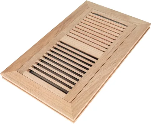 Miniatura 14 de Registro de piso de madera de roble blanco, montaje empotrado con marco, 4 x 10 pulgadas, sin terminar Blanco (White Oak)