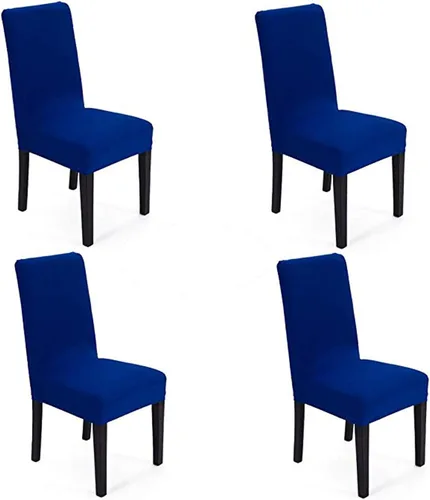 Miniatura 8 de Funda protectora de tela de elastano elástica extraíble y lavable para silla de comedor (color aguamarina, 6)