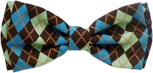 Huxley & Kent Pajarita para mascotas | Argyle verde azulado (pequeño) | Accesorio para el collar de pajarita | Divertidas pajaritas para perros y