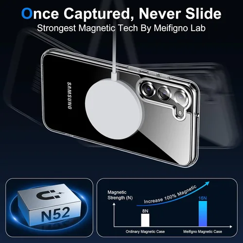 Miniatura 3 de Meifigno Natural Mag Series - Funda para Samsung Galaxy S23 (6.1 pulgadas), [compatible con MagSafe y protección de grado militar] Parte trasera
