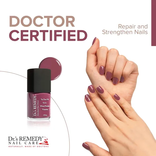 Miniatura 2 de Dr's Remedy - Kit de 3 esmaltes de uñas, kit ANNIVERSARY, fortalecedor de uñas enriquecido natural, no tóxico y orgánico, BRAVE Berry/TOTAL esmalte