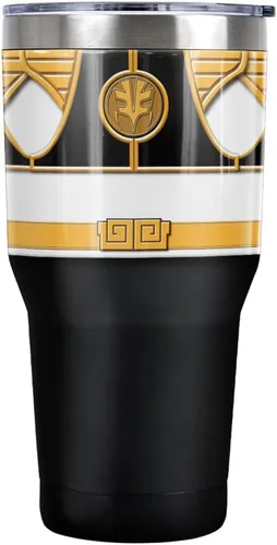 Miniatura 10 de Power Rangers Green Ranger Belt - Vaso de acero inoxidable de 30 onzas, taza de viaje para café, aislamiento al vacío y doble pared con tapa RANGER