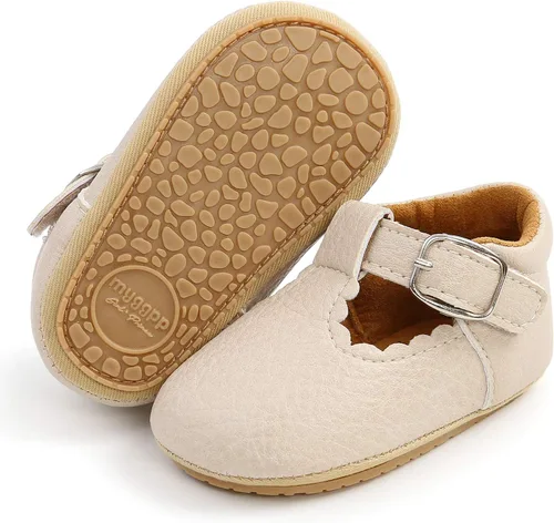 SOFMUO Zapatos deportivos de cuero con cordones para bebés, niños y niñas, suela de goma suave, mocasines Oxford para recién nacidos,