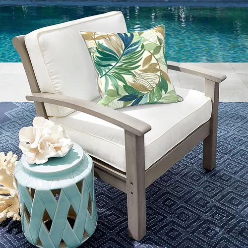 Miniatura 43 de Juego de 2 almohadas para exteriores de 16 x 16 pulgadas, repelentes al agua con interiores, para muebles de patio, hogar, jardín, geometría bohemia