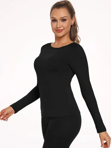Miniatura 39 de CADMUS Paquete de 1 o 3 camisetas de entrenamiento de manga larga para mujer, camiseta de compresión de ajuste seco para correr