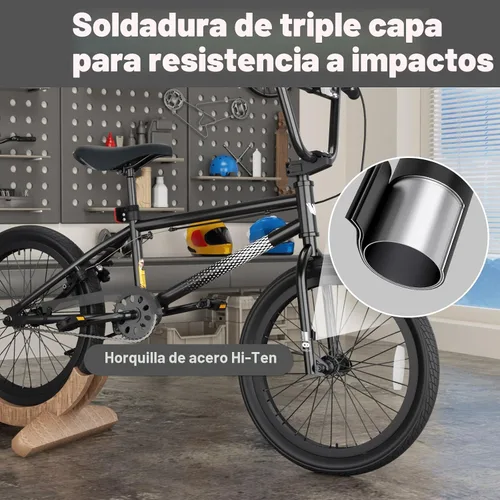 Miniatura 6 de KORIMEFA Bicicleta BMX Freestyle 18 20 pulgadas para niños y niños, bicicleta de trucos para 7-12 años, pernos Pro/Guro a elegir, marco de acero
