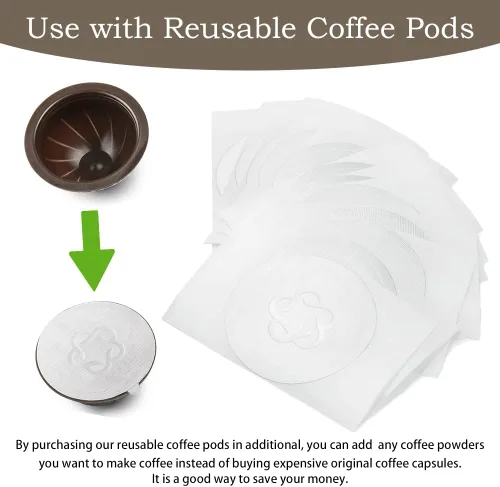 Miniatura 3 de 100 tapas de papel de aluminio para cápsulas Vertuo, láminas de papel de aluminio compatibles con cápsulas de café Nespresso 57mm