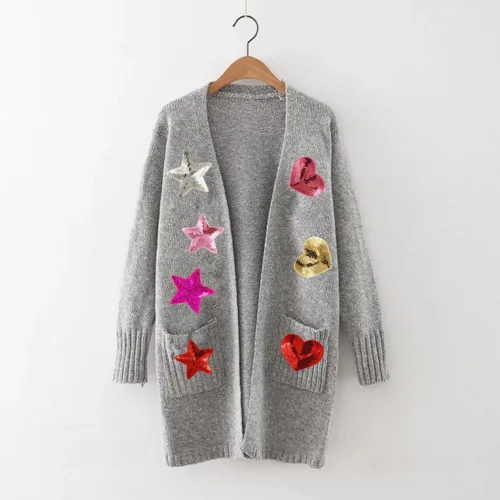 Miniatura 3 de Paquete de 10 parches bordados con lentejuelas brillantes de 5 estrellas para coser con apliques, color rojo