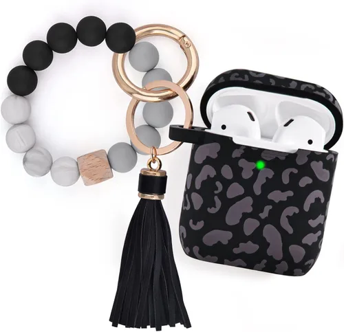 Miniatura 14 de Filoto Compatible con funda para Airpod, bonita funda 2/1 para mujer, funda protectora de silicona con llavero de pulsera (verde cactus)