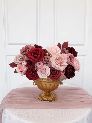 Miniatura 48 de FACINOC Ramos de Rosas Artificiales Naranjas, Juego de Caja de Flores Artificiales con Tallos para DIY, Bodas, Despedidas de Soltera, Decoraciones