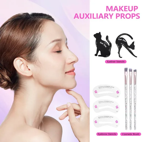 Miniatura 5 de Kit de maquillaje para adolescentes, regalo de maquillaje para mujeres, incluye paleta de sombras de ojos, brillo de labios, rímel, delineador