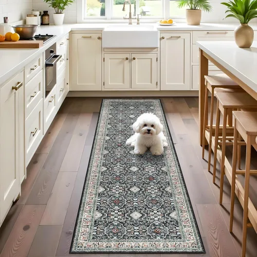 Miniatura 63 de HY HAO YUN LAI Alfombras antideslizantes para pasillos, alfombra lavable para pasillo, alfombra larga ultra suave para cocina, alfombras de acento