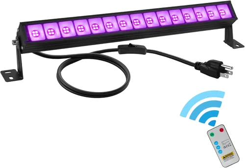Miniatura 11 de Barra de Luz Negra LED de 38W Barras de Luz Negra con Enchufe e Interruptor Ilumina Área de 22x22 pies para Fiesta Fluorescente Fiestas de Halloween