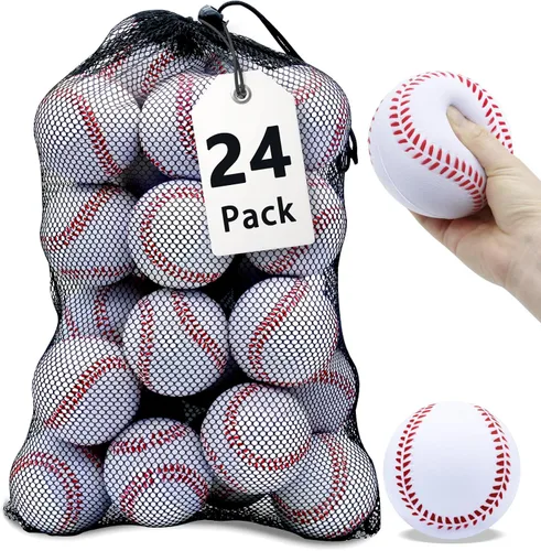 Miniatura 13 de Magicorange Béisbol, pelotas de espuma 12 pelotas pack de entrenamiento y práctica pelotas de béisbol sin marcar para lanzamiento suave, bateo