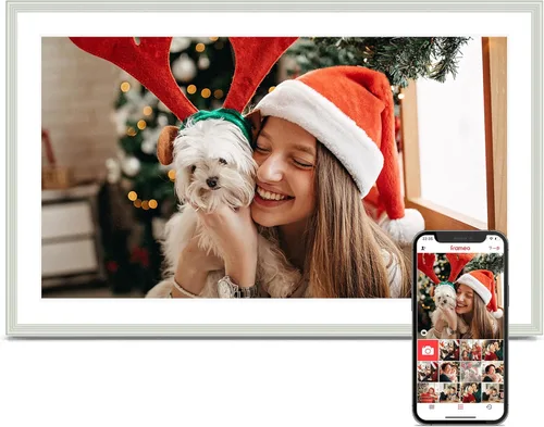 Miniatura 22 de Portarretratos digital WiFi con Frameo, 10.1 pulgadas, 1280 x 800 IPS, 32 GB, rotación automática, comparte video e imagen, regalo de cumpleaños