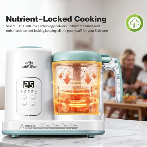 Miniatura 5 de Baby Food Maker Pro Steamer Blender: Mezcla de vapor automática 4 en 1 y máquina de puré con autolimpieza para preparar comidas saludables