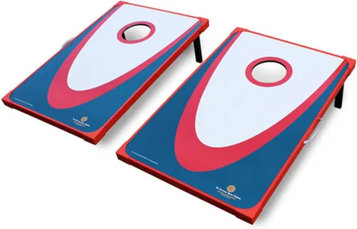 Miniatura 7 de Driveway Games Backyard Edition Juego de Cornhole portátil para lanzar tamaño reglamentario 2 tablas objetivo, 8 bolsas de frijoles y bolsa