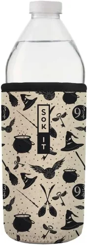 Miniatura 243 de Sok It BotlSok Funda para botella de agua con cubierta de neopreno aislante (Floral abstracto, se ajusta a CamelBak o Nalgene de 12 onzas)