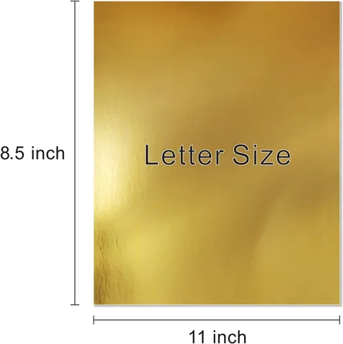Miniatura 3 de Papel de cartulina metálica dorada de 8.5 x 11 pulgadas, 100 hojas de 100 libras, cartulina reflectante reflejada, para álbumes de recortes