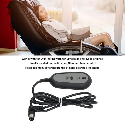 Miniatura 8 de Reclinable eléctrico Control de mano 2 botones 8 Pin Plug Reemplazo para sistemas de sillas elevadoras médicas y uso doméstico
