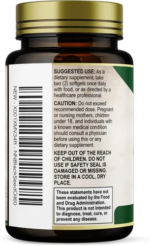 Miniatura 8 de Cápsulas de aceite de semilla de comino negro de 1000 mg por porción, semillas negras de Nigella sativa premium, aceite de comino negro natural puro