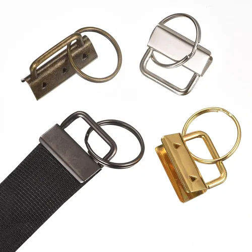 Miniatura 5 de uxcell 72 llaveros de 1.3 pulgadas (1.260 in) con llavero y anillo para correas de bolsa, pulseras, cordones, tono dorado