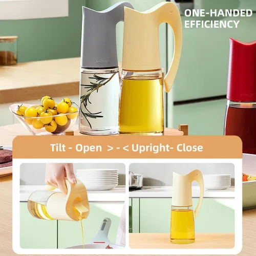 Miniatura 3 de Dispensador de aceite de vidrio y rociador de aceite para cocina de cocina, juego de rociador dispensador de aceite de oliva, botella de spray