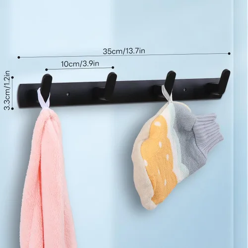 Miniatura 2 de Ganchos multifuncionales para toallas de bata, ganchos de pared para ropa no perforados, ganchos de aluminio para colocar armarios, baños, pasillos