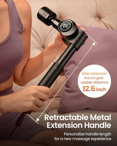 Miniatura 7 de NAPRE Pistola de masaje con calor y cabeza fría, masajeador de espalda de percusión de tejido profundo para alivio del dolor muscular/cuello/cuerpo