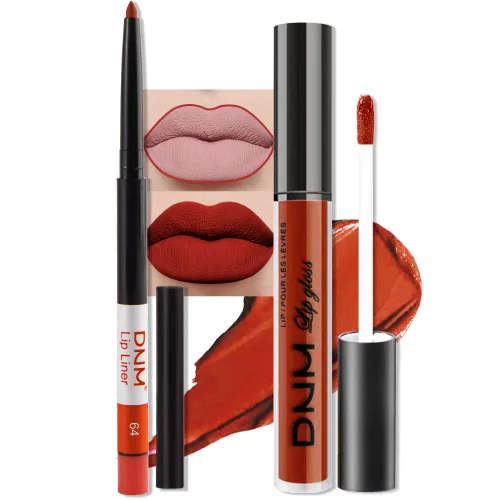 Miniatura 53 de evpct 2 Piezas Lápiz Labial Líquido Verde Esmeralda con Brillo Glitter, Brillo Labial Tinte y Delineador de Labios Retráctil, Set de Maquillaje