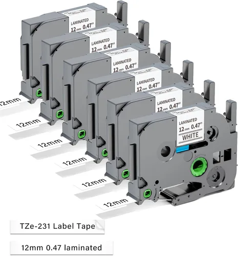 Miniatura 11 de Cinta de etiquetas transparente de 0.47 pulgadas laminada TZe-131 de repuesto para cinta de etiquetas Brother transparente de 0.472 in TZe TZ