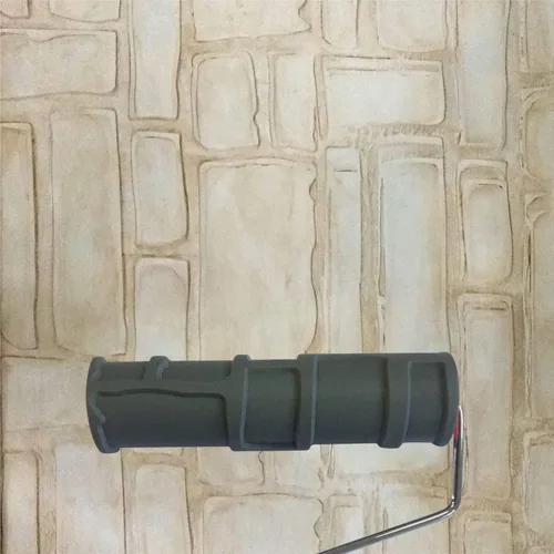 Miniatura 10 de Nichiyo Rodillo de pintura con patrón de 10 pulgadas para decoración de pared, textura clásica de ladrillo en relieve, rodillo de goma, herramienta
