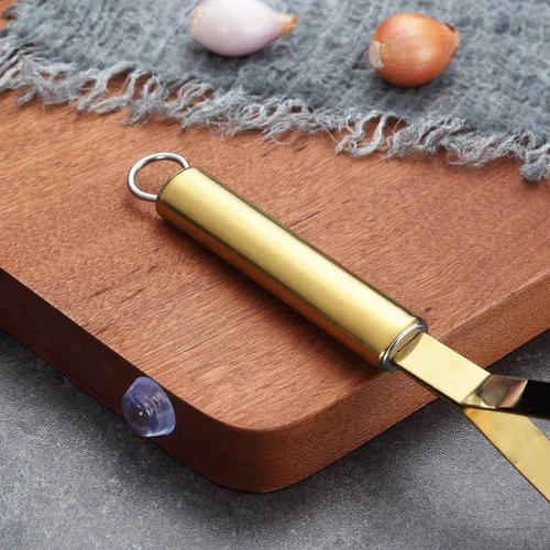 Miniatura 6 de Berglander Triturador de papas, resistente acero inoxidable dorado con chapado de titanio, triturador de frutas y verduras de cocina (dorado)