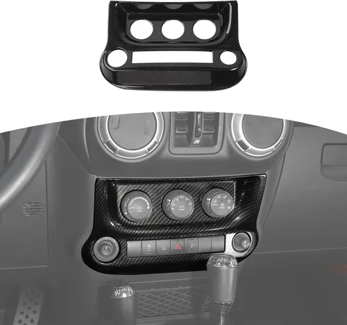 Miniatura 8 de RT-TCZ Para Jeep JK Negro Dash Console A/C Controles Cubierta Trim Panel para Jeep Wrangler JK JKU 2011-2017 ABS Interior Accesorios 1pc