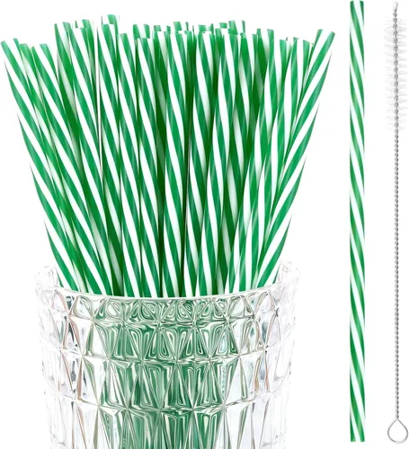Miniatura 10 de JANYUN 30 Pieces Patriotic Plastic Straws, Red White Blue Star Straws 4th of July Drinking Straws for Beverage Milkshake Cocktail Memorial Day