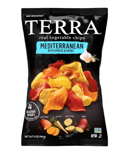 Miniatura 29 de Terra Papas fritas vegetales, Patatas dulces cortadas en ondas con sal marina, 5 onzas