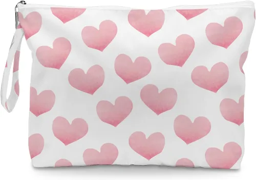 Miniatura 23 de Fokongna Bolsa húmeda de corazón de amor, bolsa de maquillaje de viaje, impermeable, gran capacidad para mujeres, niñas, mamá, hermana, amigos