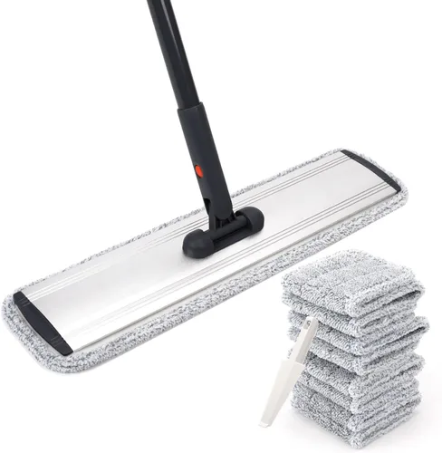 Miniatura 10 de Almohadillas de microfibra de 18 pulgadas, paquete de 6 cabezales de repuesto para mopas de microfibra para mopas húmedas y secas, almohadillas