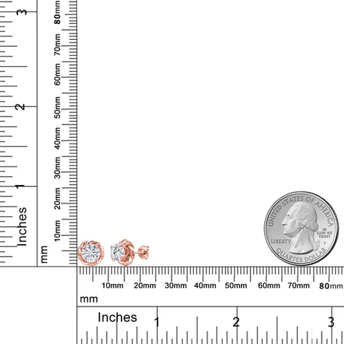Miniatura 331 de Gem Stone King Aretes de plata de ley 925 de 0.236 in con piedra natal redonda para mujer