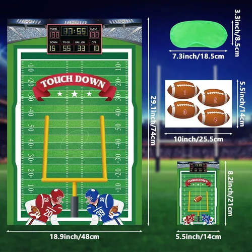 Miniatura 2 de Hooqict Pin The Football on The Goalpost Juegos de fiesta de fútbol para niños, día de juego, decoración de fiesta de cumpleaños, póster grande