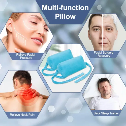 Miniatura 4 de AOSSA Almohada estabilizadora de cuello para dormir – Cuña triangular boca arriba para posicionamiento de cabeza y cuello, recuperación poscirugía