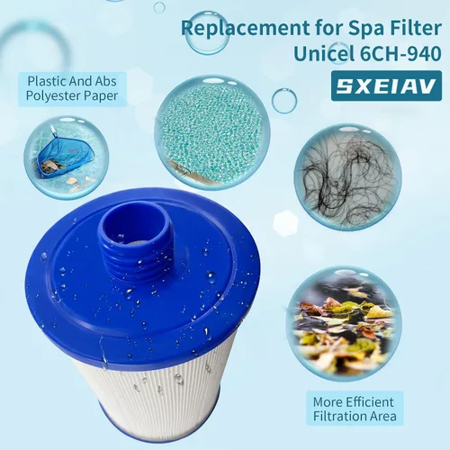 Miniatura 3 de Filtros de spa de repuesto para Unicel 6CH-940, PWW50P3 Filtro de spa para tina de hidromasaje PWW50P3, para Filbur FC-0359, para vías fluviales