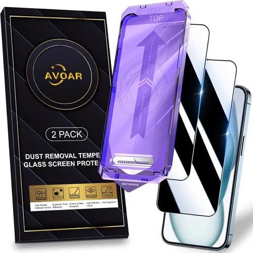 Miniatura 8 de Paquete de 2 protectores de pantalla de privacidad para iPhone 13 Pro Max /14 Plus [kit de alineación automática] vidrio templado, protección