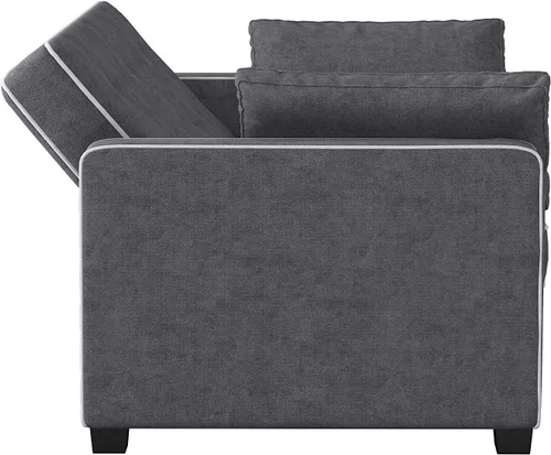 Miniatura 13 de Serta Ainsley Sofá Cama Convertible de 66.5", Tamaño Full, Dreamcoil Comfort, Tela Tejida Suave, Carbón