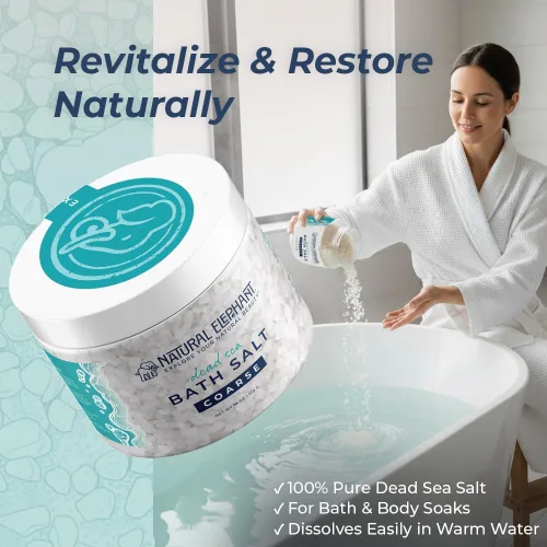 Miniatura 2 de Natural Elephant Baño de sal del mar muerto y remojo de pies para relajación y nutrición, 100% puro con aceite esencial, grano grueso medio